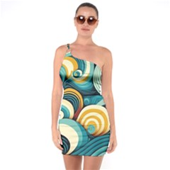 Waves One Soulder Bodycon Dress by fructosebat