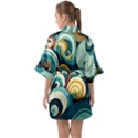 Waves Half Sleeve Satin Kimono  View2