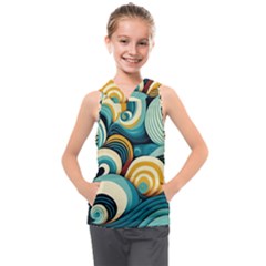 Waves Kids  Sleeveless Hoodie by fructosebat