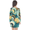 Waves Long Sleeve Chiffon Shift Dress  View2