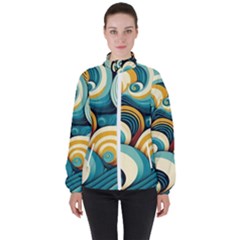 Waves Women s High Neck Windbreaker by fructosebat