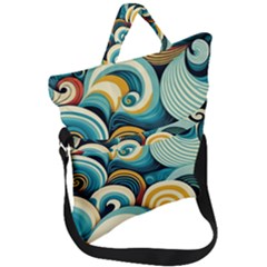 Waves Fold Over Handle Tote Bag by fructosebat