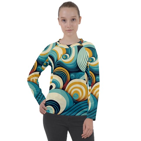 Waves Women s Long Sleeve Raglan Tee by fructosebat