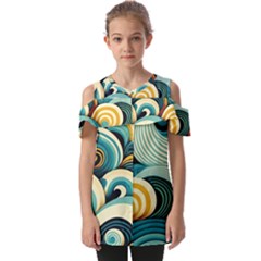 Waves Fold Over Open Sleeve Top by fructosebat