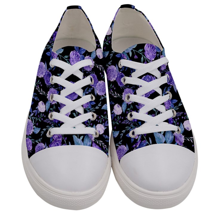 Dark Floral Men s Low Top Canvas Sneakers