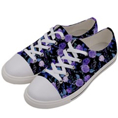 Dark Floral Men s Low Top Canvas Sneakers by fructosebat