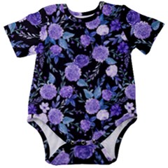 Dark Floral Baby Short Sleeve Bodysuit by fructosebat