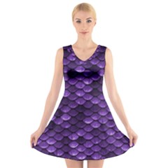 Purple Scales! V-neck Sleeveless Dress by fructosebat