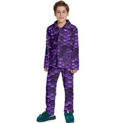 Purple Scales! Kids  Long Sleeve Velvet Pajamas Set by fructosebat