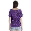 Purple Scales! V-Neck Flutter Sleeve Top View2