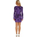 Purple Scales! Long Sleeve Square Neck Bodycon Velour Dress View4