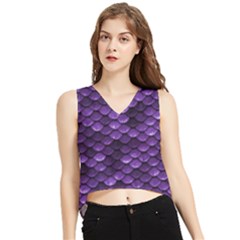 Purple Scales! V-neck Cropped Tank Top by fructosebat