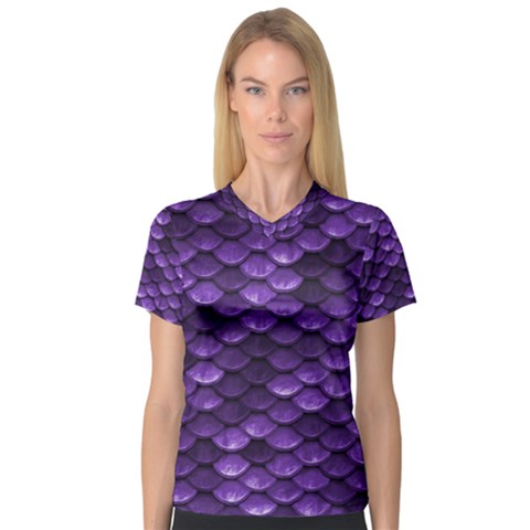 Purple Scales! V-neck Sport Mesh Tee by fructosebat