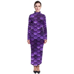 Purple Scales! Turtleneck Maxi Dress by fructosebat