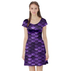 Purple Scales! Short Sleeve Skater Dress by fructosebat