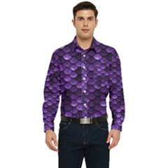 Purple Scales! Men s Long Sleeve Pocket Shirt  by fructosebat