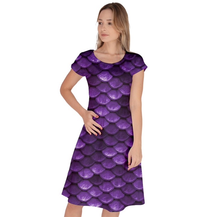 Purple Scales! Classic Short Sleeve Dress