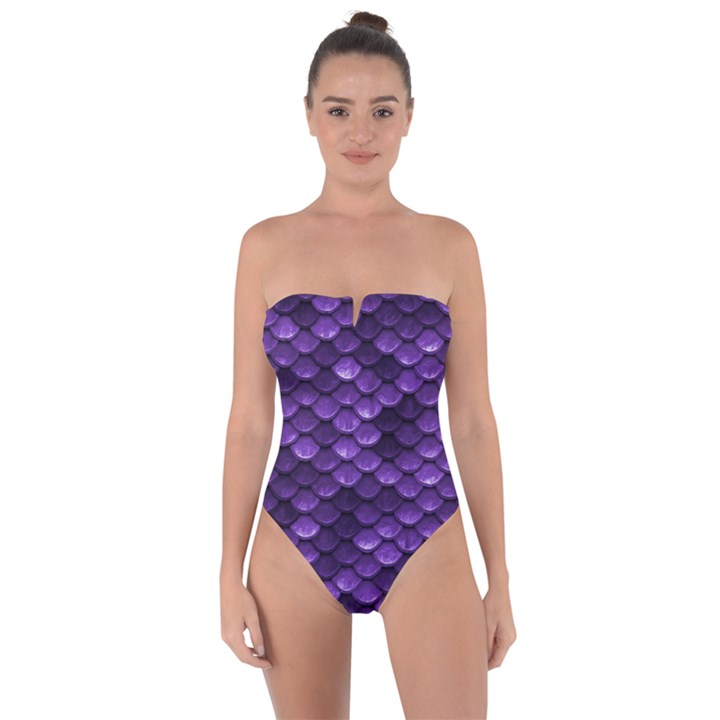 Purple Scales! Tie Back One Piece Swimsuit