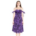 Purple Scales! Shoulder Tie Bardot Midi Dress View1