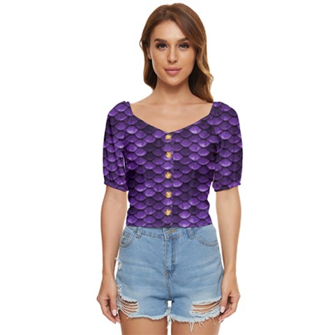 Purple Scales! Button Up Blouse by fructosebat