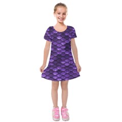 Purple Scales! Kids  Short Sleeve Velvet Dress by fructosebat