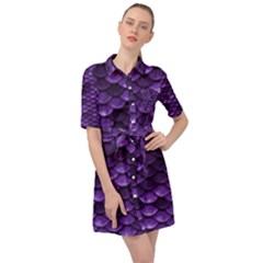 Purple Scales! Belted Shirt Dress by fructosebat