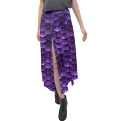 Purple Scales! Velour Split Maxi Skirt by fructosebat