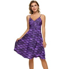 Purple Scales! Sleeveless Tie Front Chiffon Dress