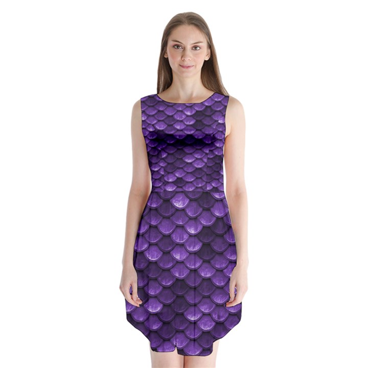 Purple Scales! Sleeveless Chiffon Dress  