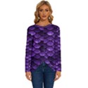 Purple Scales! Long Sleeve Crew Neck Pullover Top View1