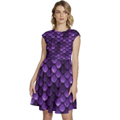 Purple Scales! Cap Sleeve High Waist Dress by fructosebat