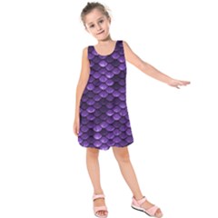 Purple Scales! Kids  Sleeveless Dress by fructosebat