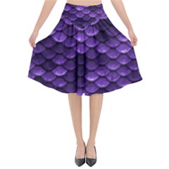 Purple Scales! Flared Midi Skirt by fructosebat