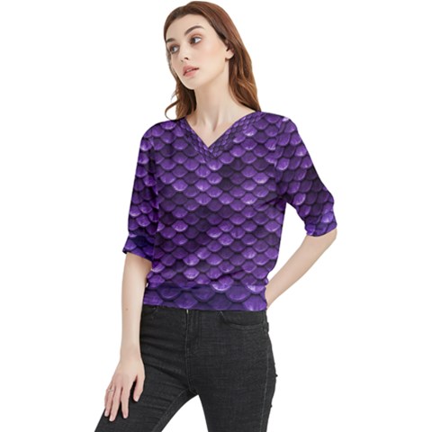 Purple Scales! Quarter Sleeve Blouse by fructosebat