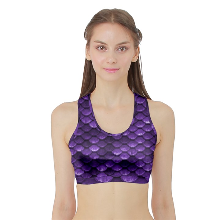 Purple Scales! Sports Bra with Border