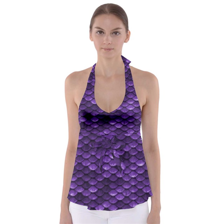 Purple Scales! Babydoll Tankini Top