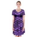 Purple Scales! Short Sleeve V-neck Flare Dress View1