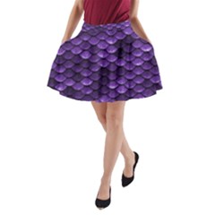 Purple Scales! A-line Pocket Skirt by fructosebat