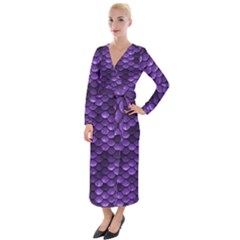 Purple Scales! Velvet Maxi Wrap Dress by fructosebat