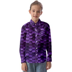 Purple Scales! Kids  Long Sleeve Shirt by fructosebat