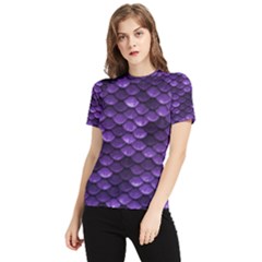 Purple Scales! Women s Short Sleeve Rash Guard by fructosebat