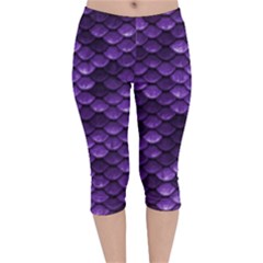 Purple Scales! Velvet Capri Leggings  by fructosebat