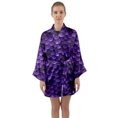 Purple Scales! Long Sleeve Satin Kimono