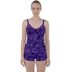 Purple Scales! Tie Front Two Piece Tankini by fructosebat