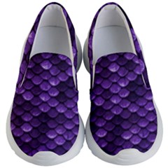 Purple Scales! Kids Lightweight Slip Ons by fructosebat