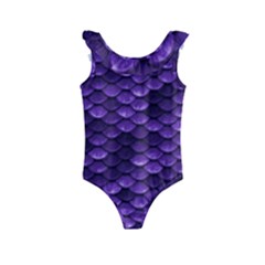 Purple Scales! Kids  Frill Swimsuit by fructosebat