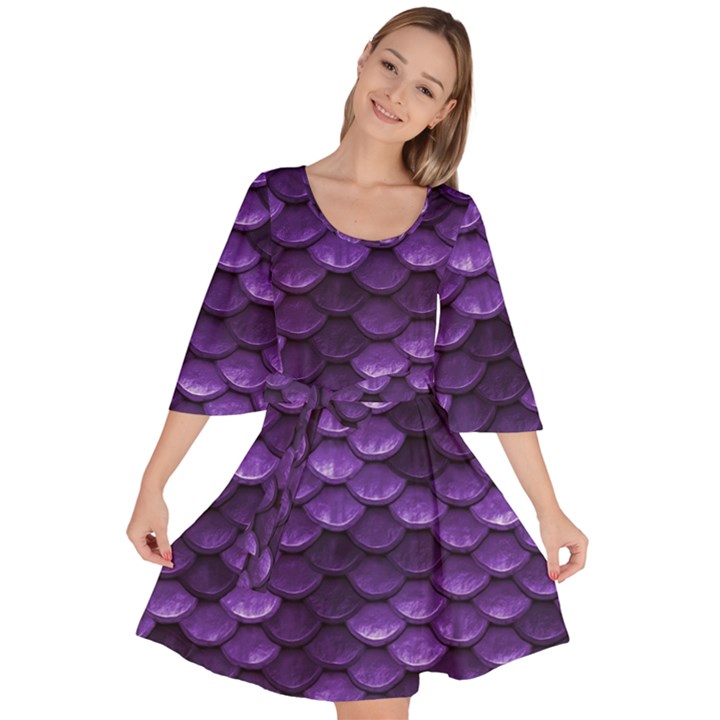 Purple Scales! Velour Kimono Dress