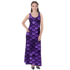 Purple Scales! Sleeveless Velour Maxi Dress by fructosebat