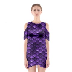 Purple Scales! Shoulder Cutout One Piece Dress by fructosebat