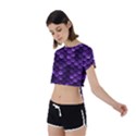 Purple Scales! Tie Back Short Sleeve Crop Tee View2